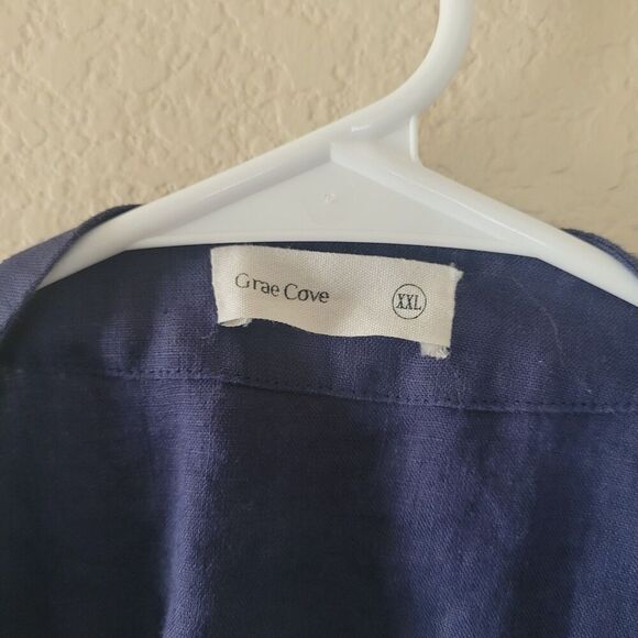 Grae Cove Linen Midi Wrap Dress Womens Plus Size XXL  Short Sleeve Lightweight - Picture 2 of 7